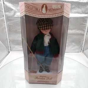 Collectible Memories 16" Genuine Porcelain Boy ''Fisherman Travis'' Doll (NIB)